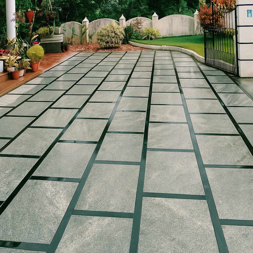 Granite_Driveway_With_Garden_View