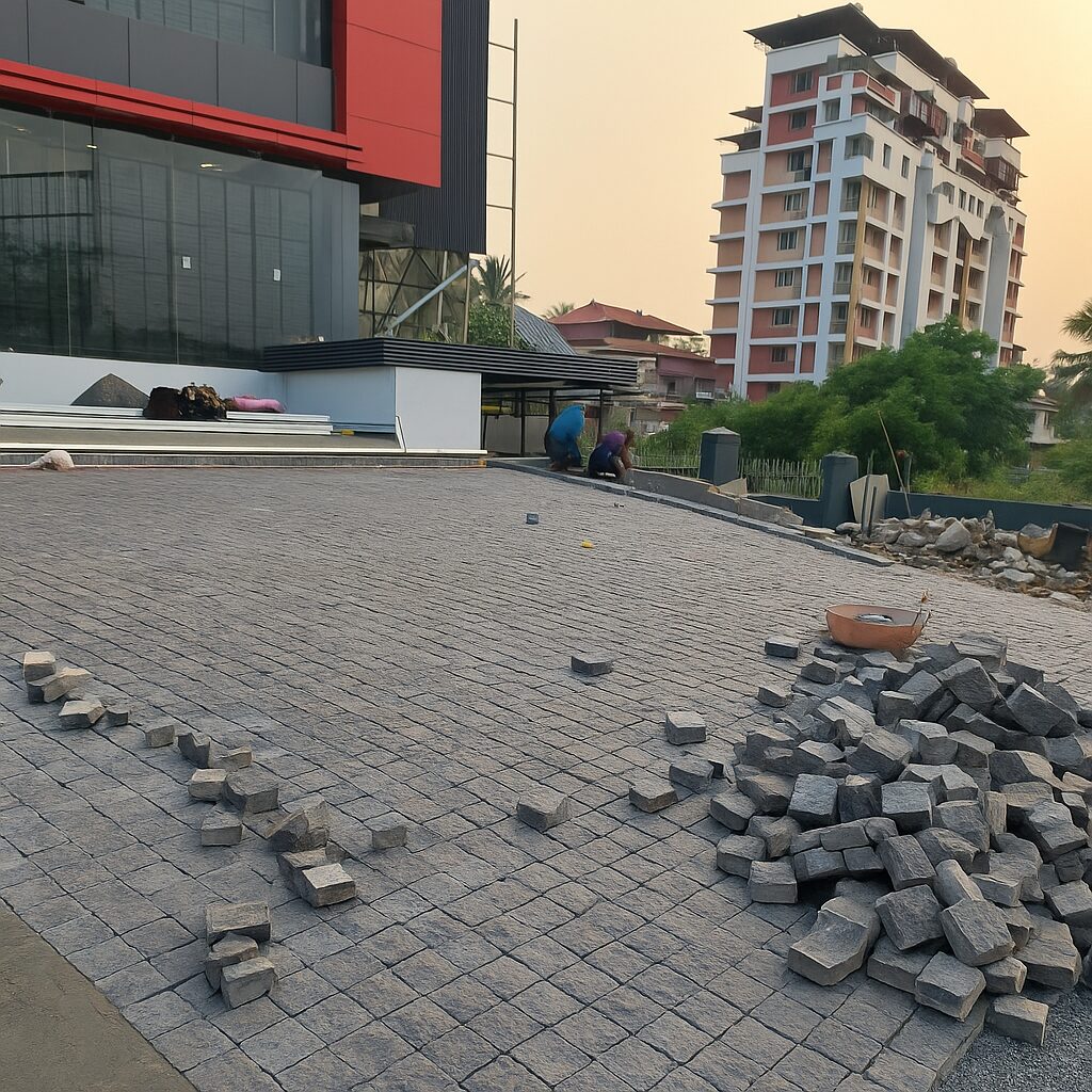 Granite_Paver_Commercial_Driveway_Design