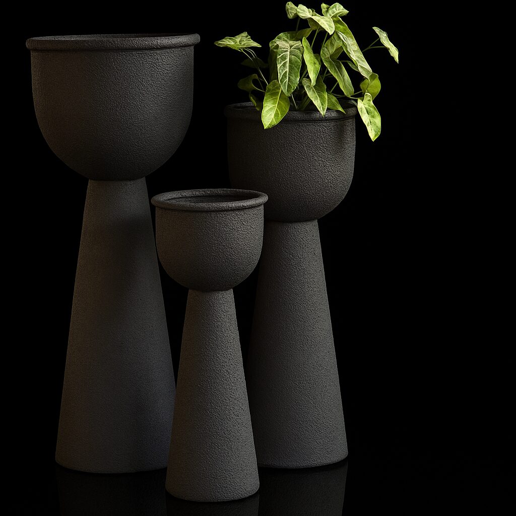 Ibu_Black_Textured_Standing_Planters_Studio_Shot_1500x1500