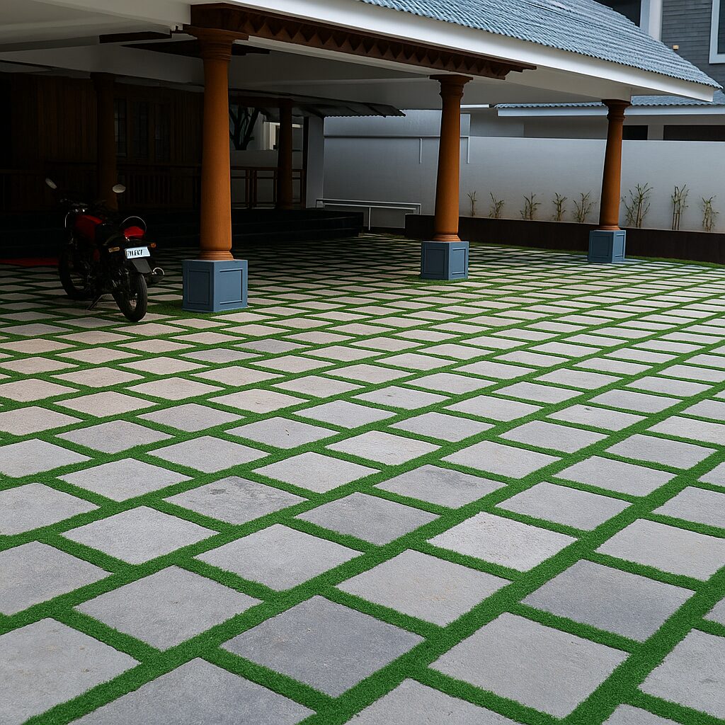 Kerala_House_Granite_Grass_Interlock_Patio