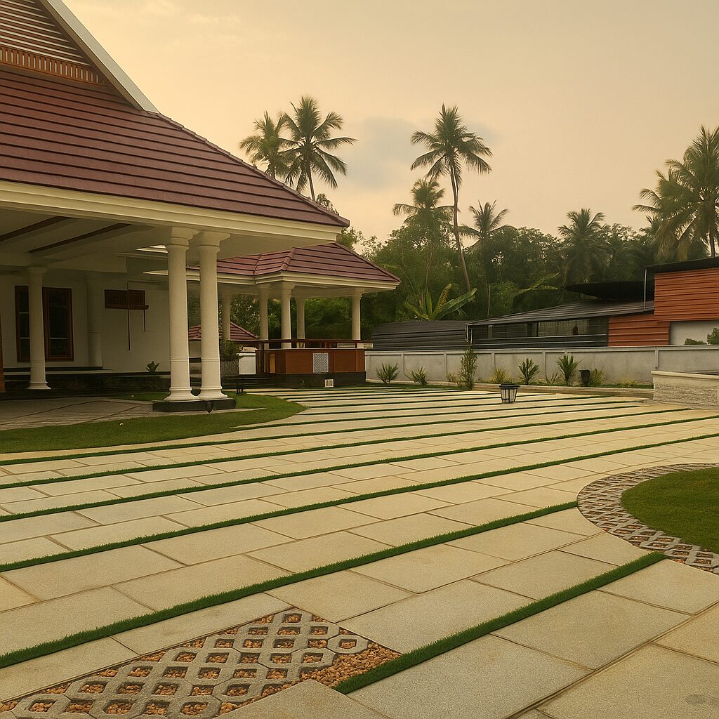 Kerala_House_Modern_Driveway_GoldenHour
