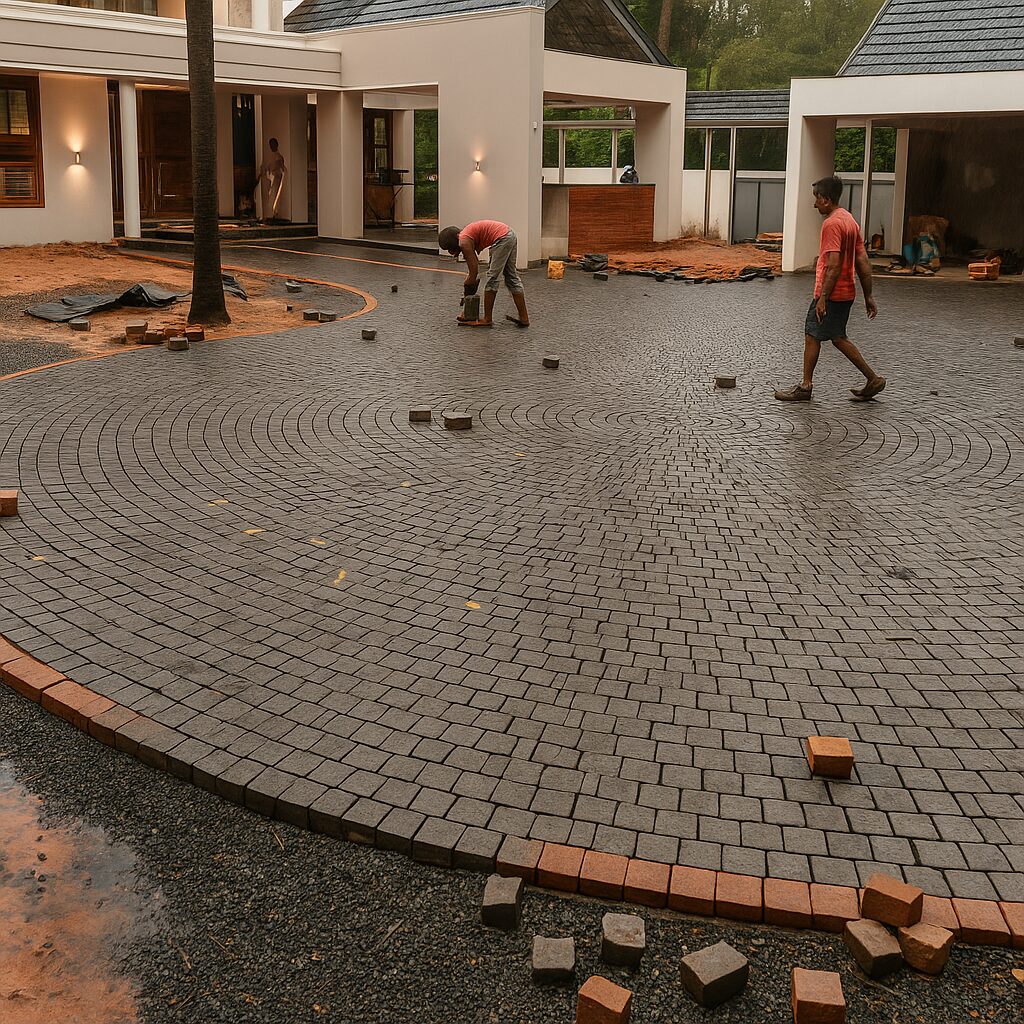 Modern_Cobblestone_Driveway_Under_Construction
