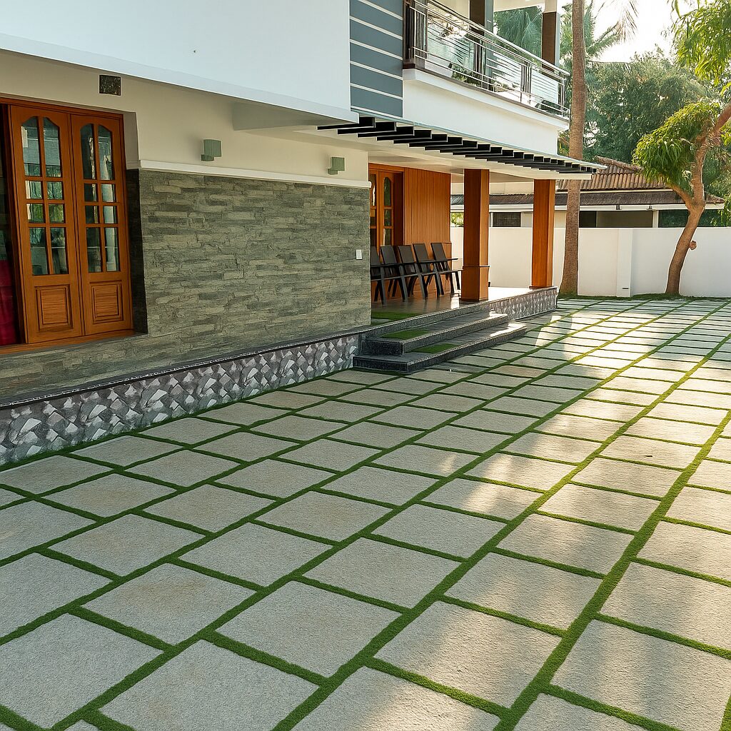 Modern_Kerala_Home_Stone_Paved_Courtyard