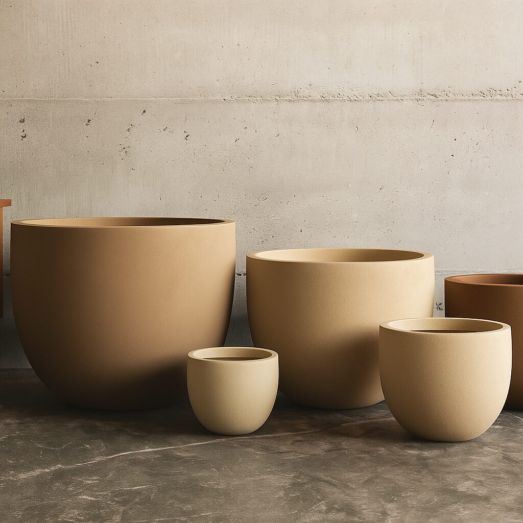 Pothos_Round_Matte_Beige_Brown_Planters_Set