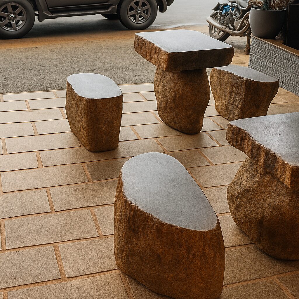 Rustic_Stone_Outdoor_Bench_Set