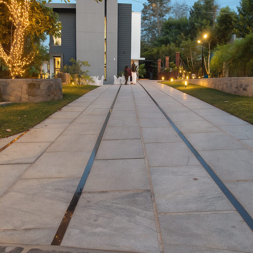evening_villa_granite_driveway_lighting