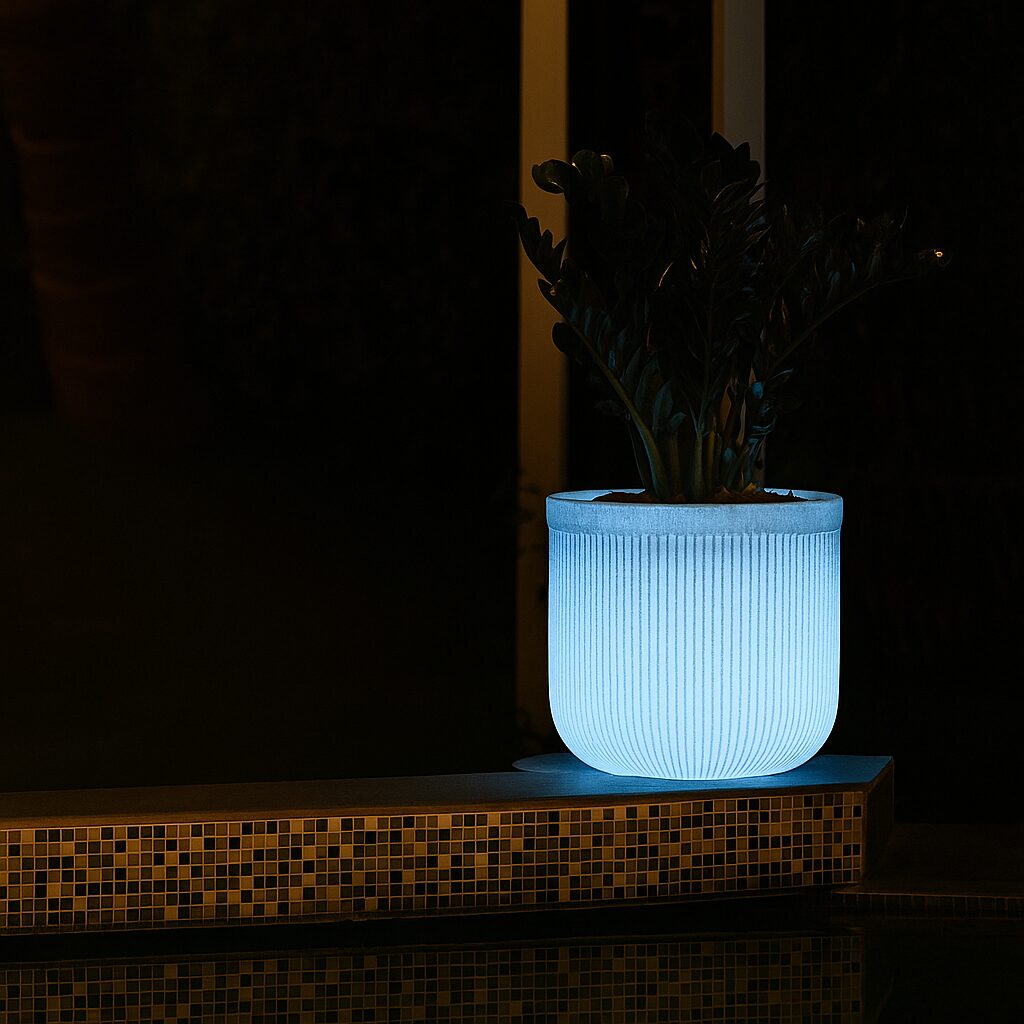 glowing_LED_planter_night_architectural_style