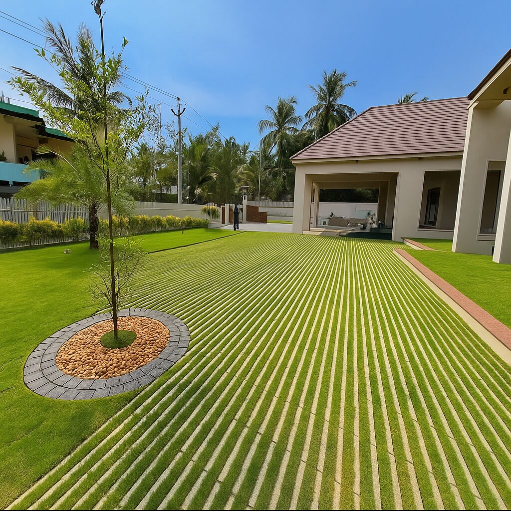 striped_grass_paver_villa_landscape